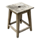Tabouret d'atelier brutaliste carré à entretoise