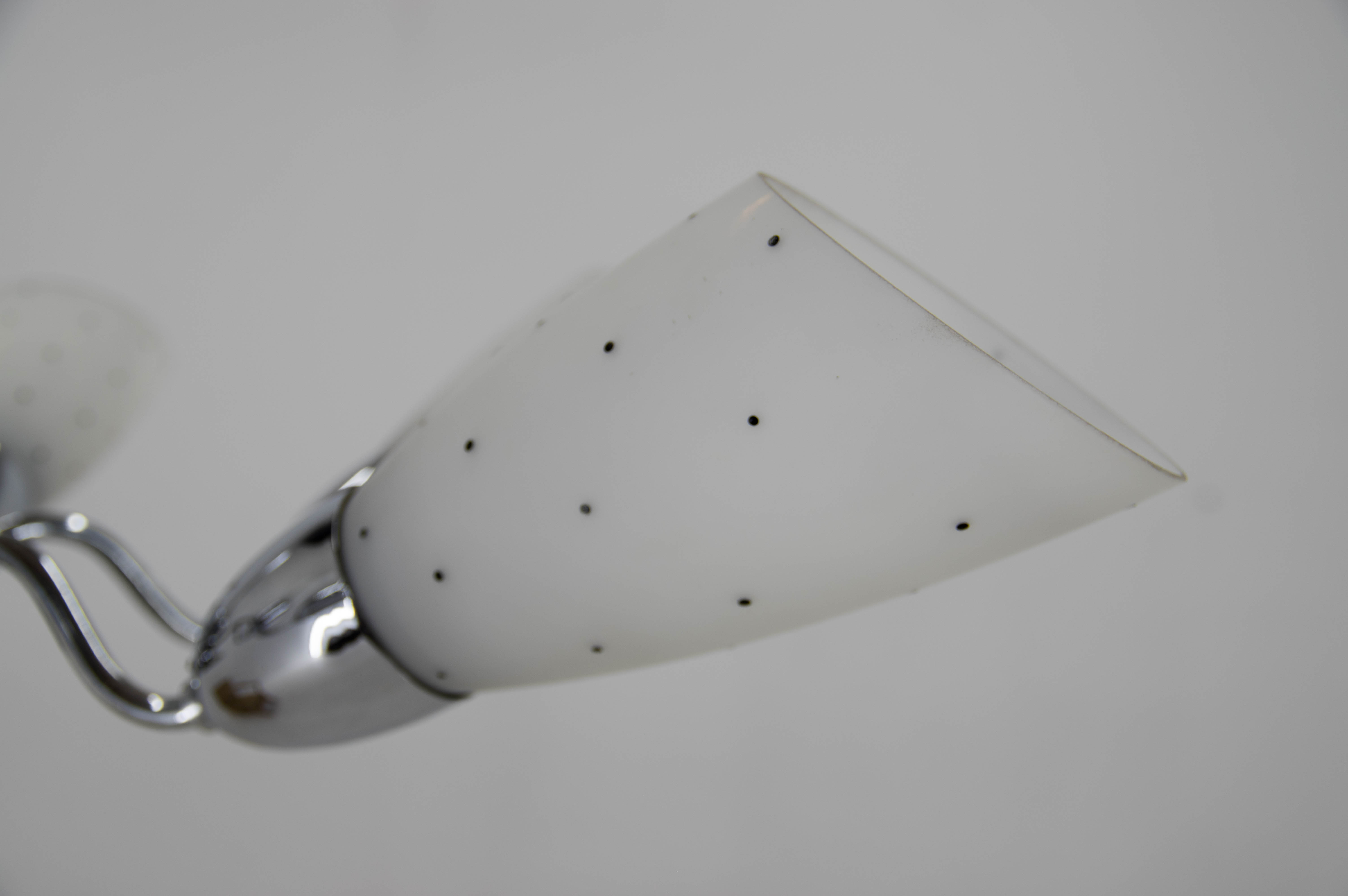 Mid-Century Chrome-Plated 6 Flamming Chandelier by Instala Decin, 1950s