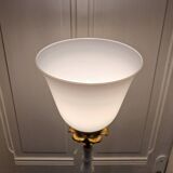 Vintage art deco opaline and bronze floor lamp