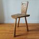 Tripod chair in solid wood – Handcrafted – Brutalist spirit