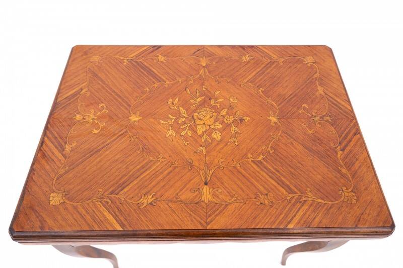 Inlaid card table, France, circa 1860. Empire