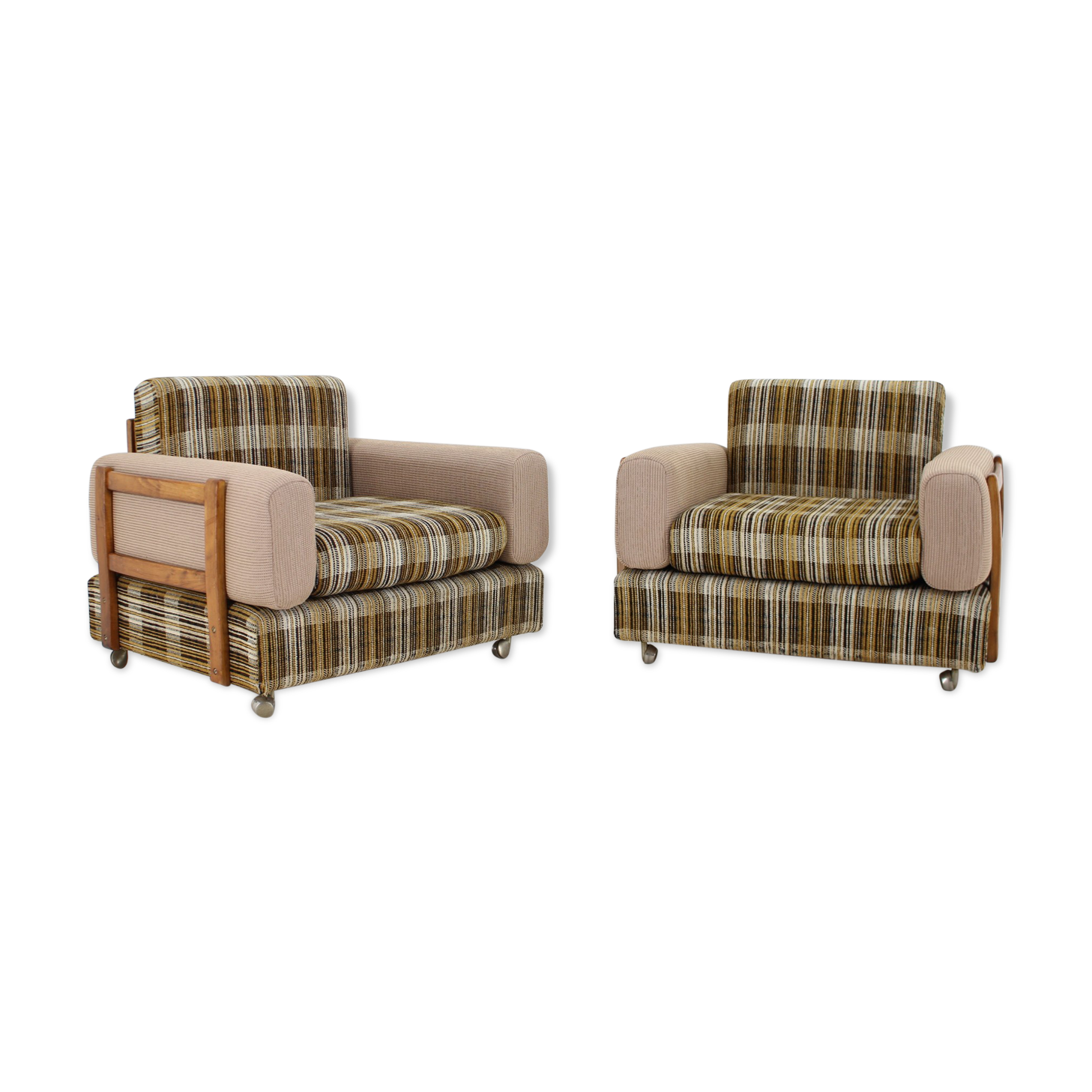 1970s Pair of Armchairs by Drevotvar,Czechoslovakia