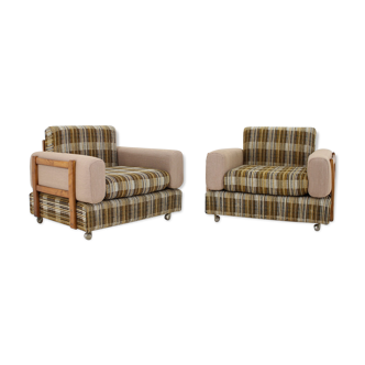 1970s Pair of Armchairs by Drevotvar,Czechoslovakia