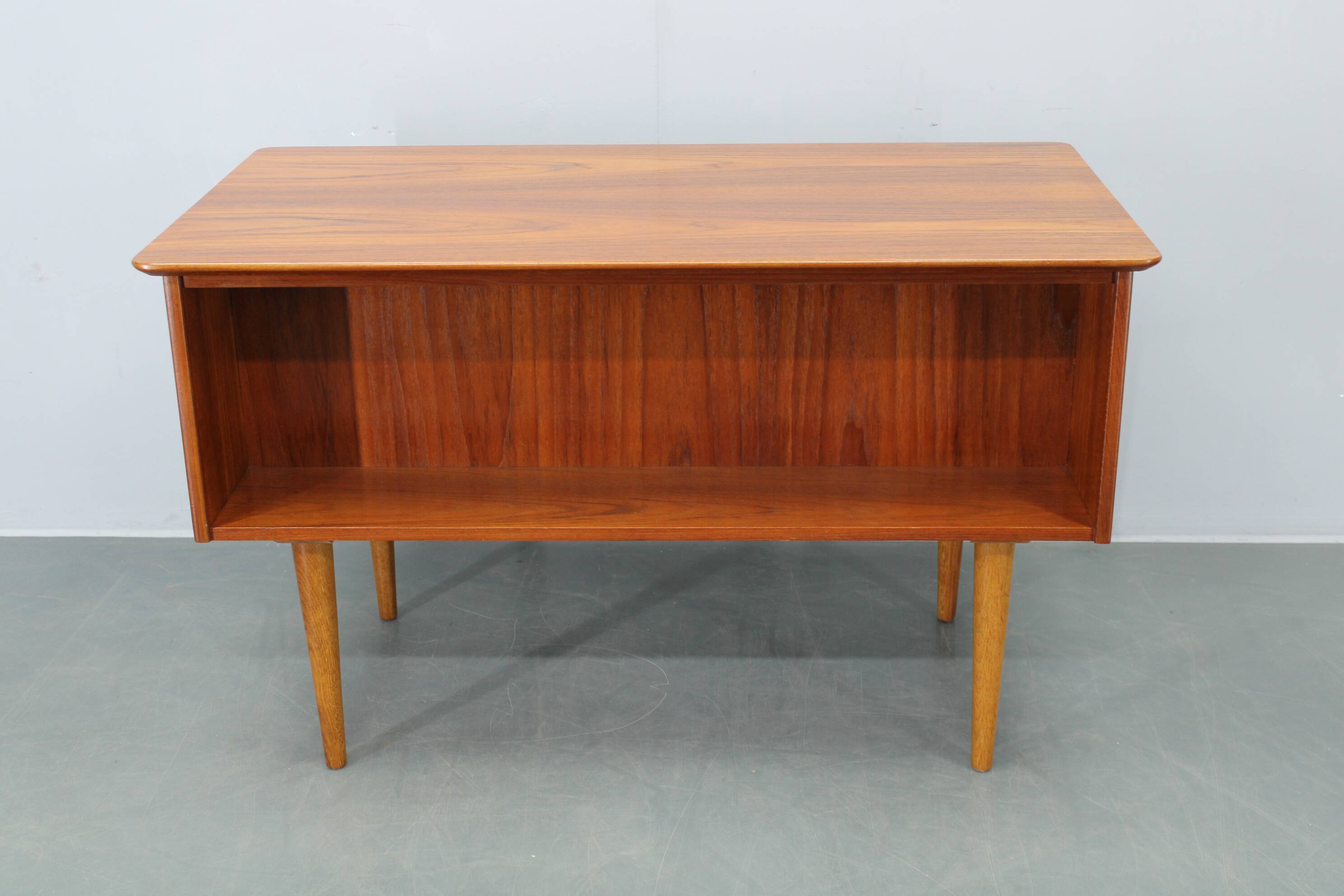 Danish mid-century modern teak writing desk with oak legs, 1960s