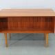 Danish mid-century modern teak writing desk with oak legs, 1960s
