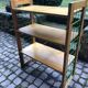 Vintage metal and pine bookcase shelf Prisunic circa 1960