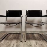 Mid-century chromed leather chairs