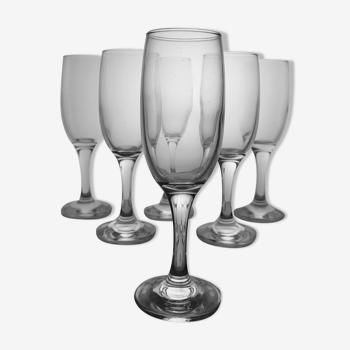 Set of 6 glass flutes