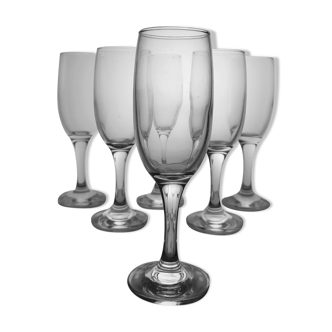 Set of 6 glass flutes