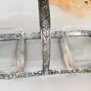 Louis XVI style table servant for hors d'oeuvres in silver-plated metal and glass.