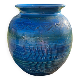 Grand vase Aldo londi bitossi en céramique vintage