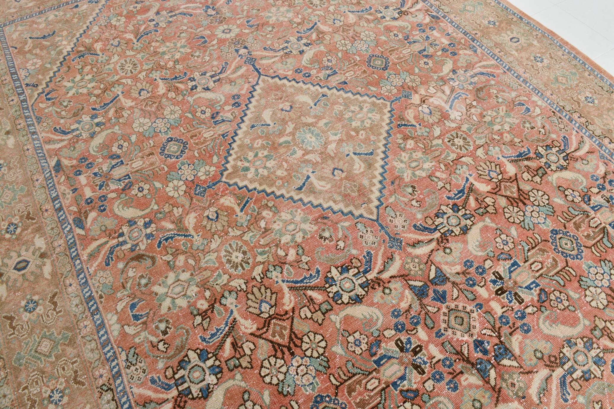 Pink Elegant Decorative Vintage Persian Rug For Living Room, 284x393 Cm