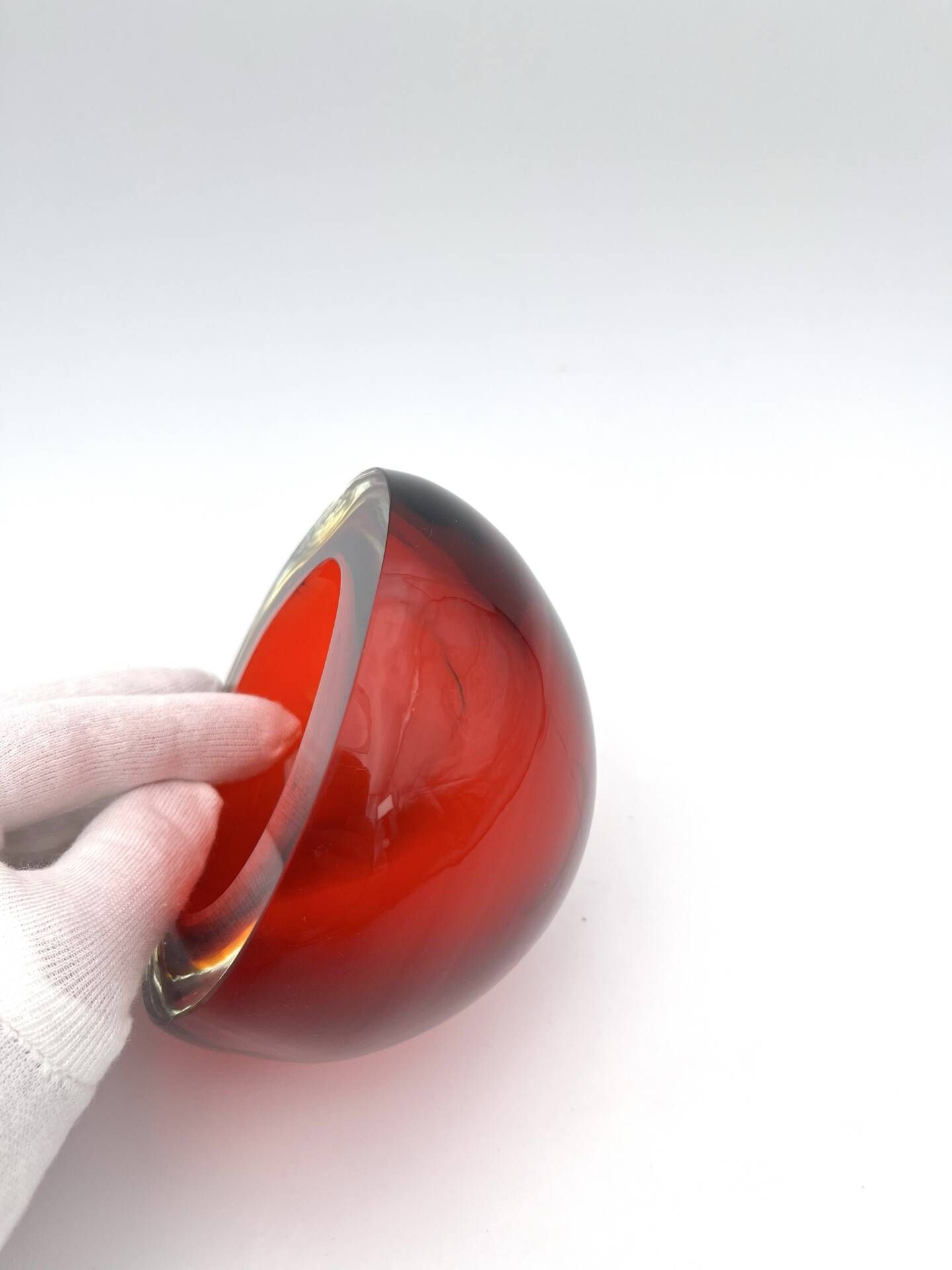 Sommerso Flavio Poli Ashtray Bowl 1.2kg Murano 1960