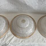 4 globes / white and gold lampshades / clichy glass