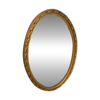 Miroir ovale doré