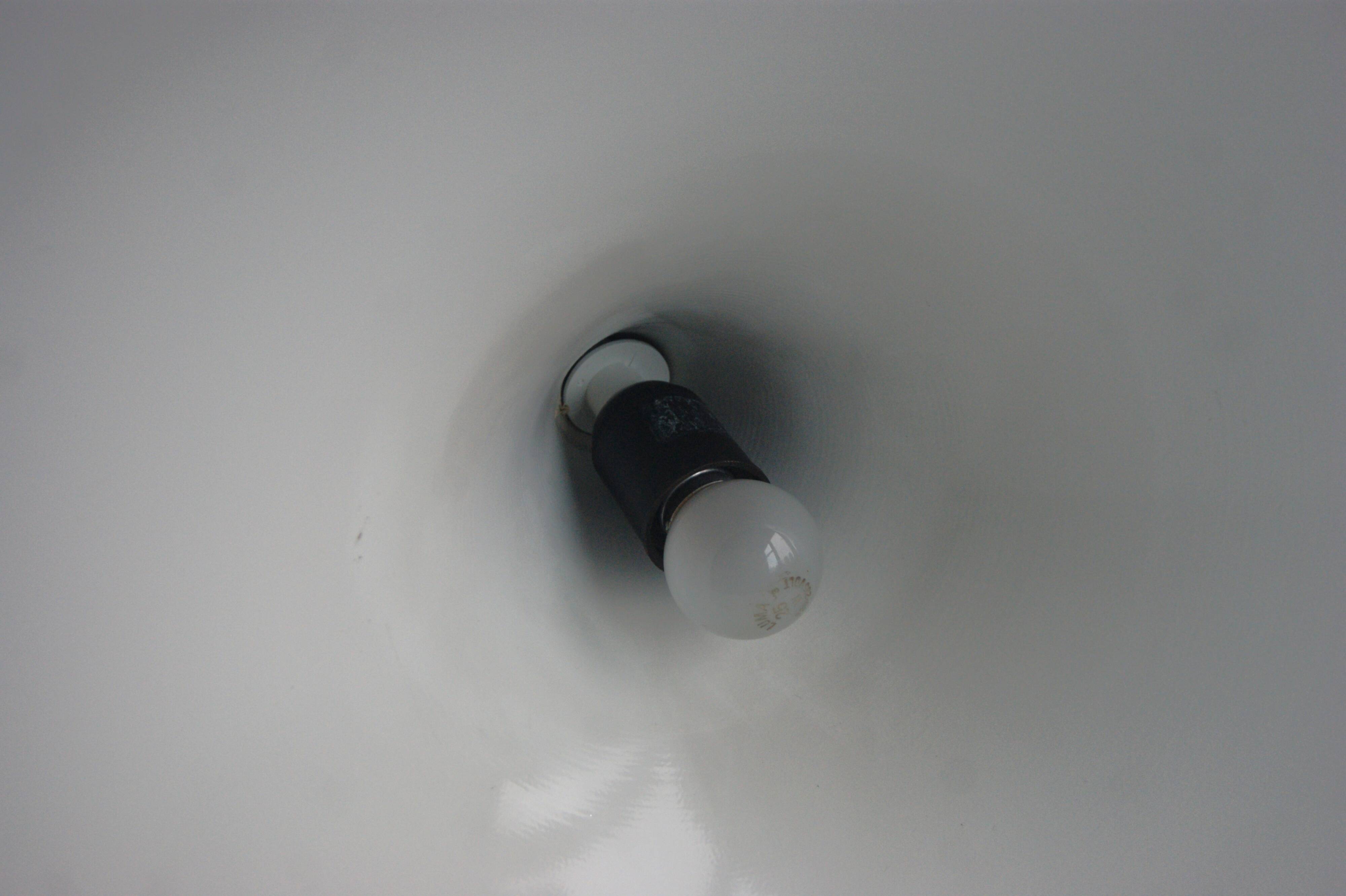 Large White Witch Hat Semi Pendant - Design by Bonderup and Thorup for Fog and Morup, 1960s.