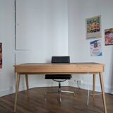 Habitat leather and wood office