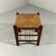 Tabouret en chêne avec assise en paille des années 1950-60.