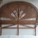 Peacock rattan headboard bed