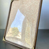 Metal vintage frame in gold colored brass