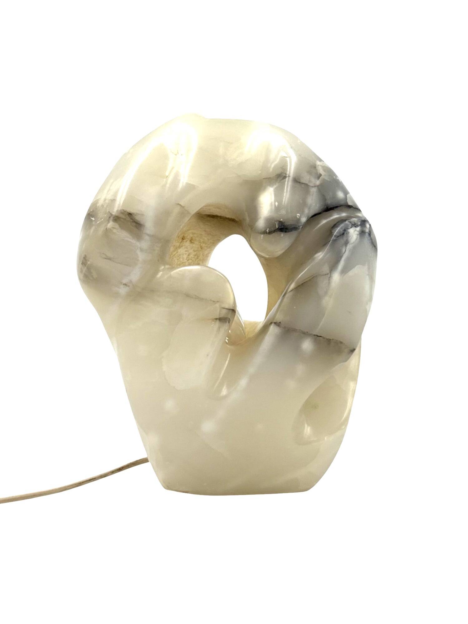 Sculptural alabaster table lamp, France 1980s