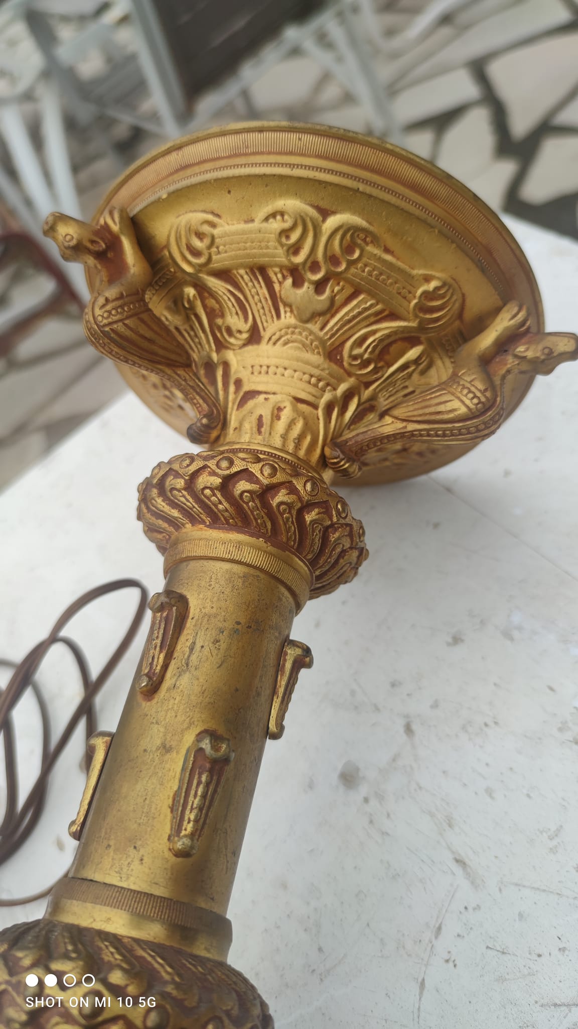 Pied de lampe en bronze du XIX siècle