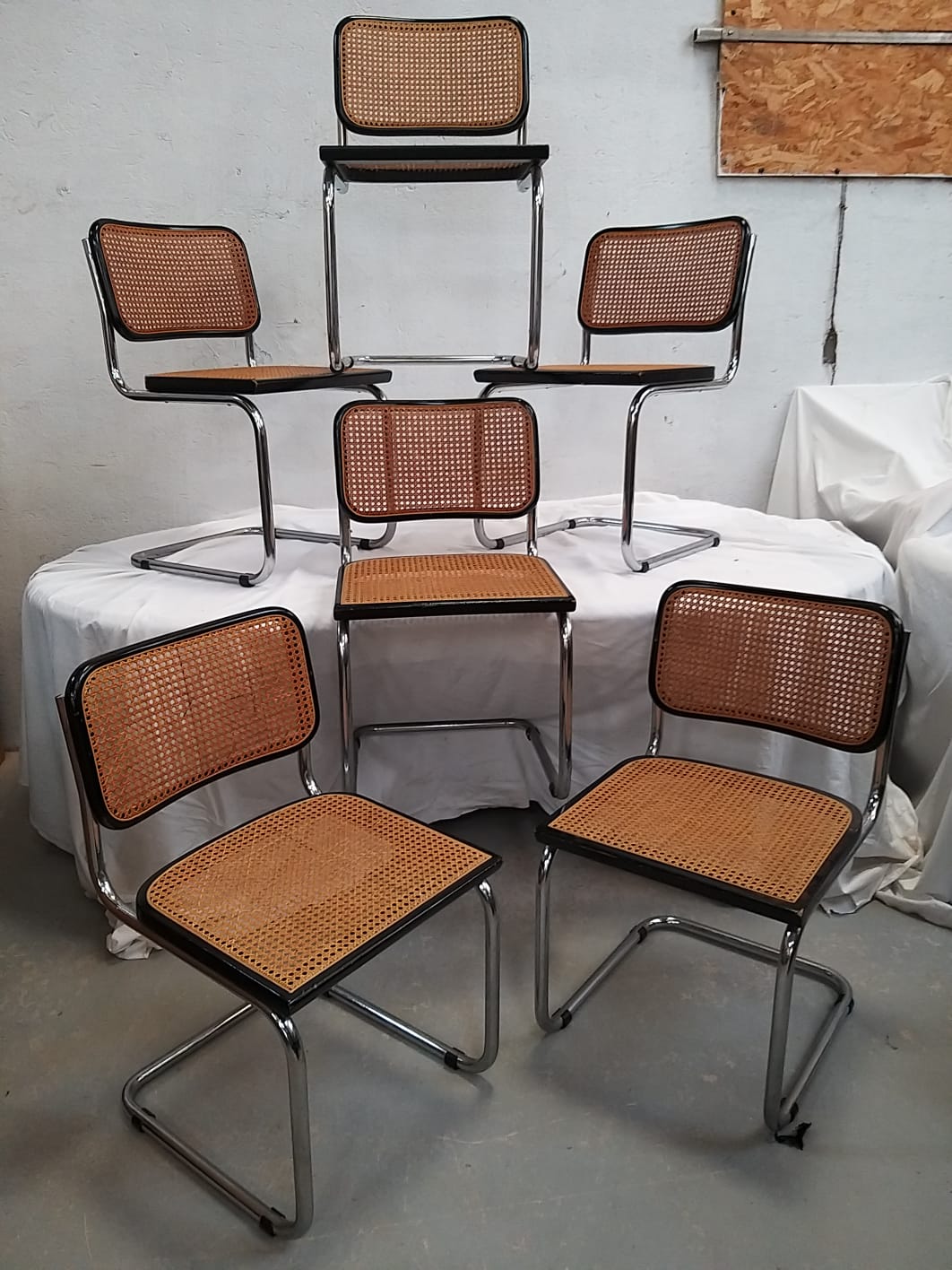 Series of 6 chairs b32 by Marcel Breuer