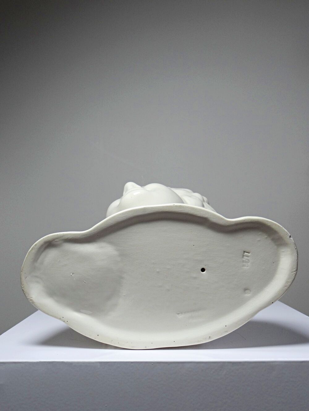 Very rare large faience bust from Sarreguemines, antique Art Deco.