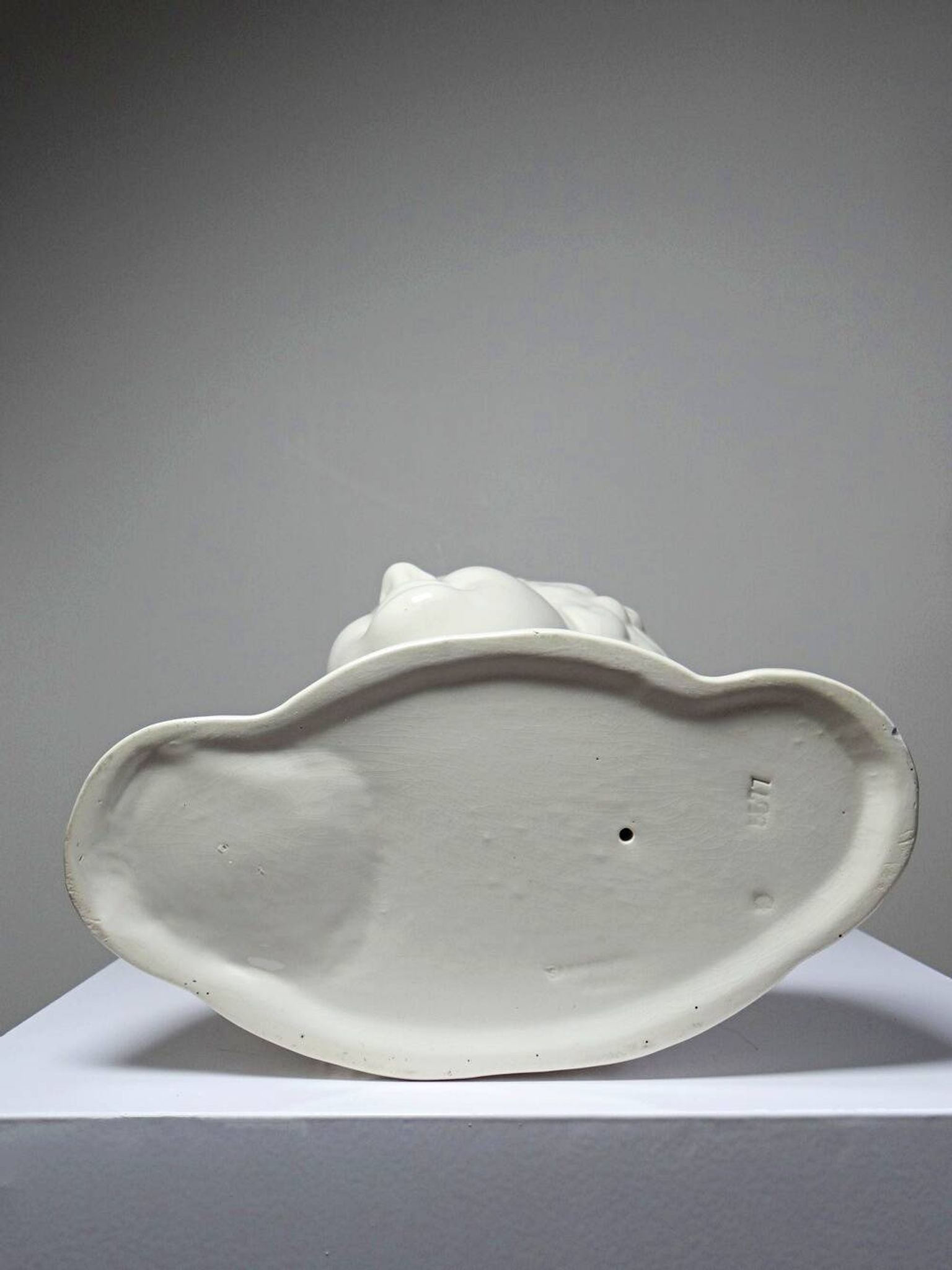 Very rare large faience bust from Sarreguemines, antique Art Deco.