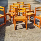 Set of 8 elm chairs Maison Regain