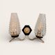 Double applique Mid Century Modern attributed to Maison Arlus, brass and glass.