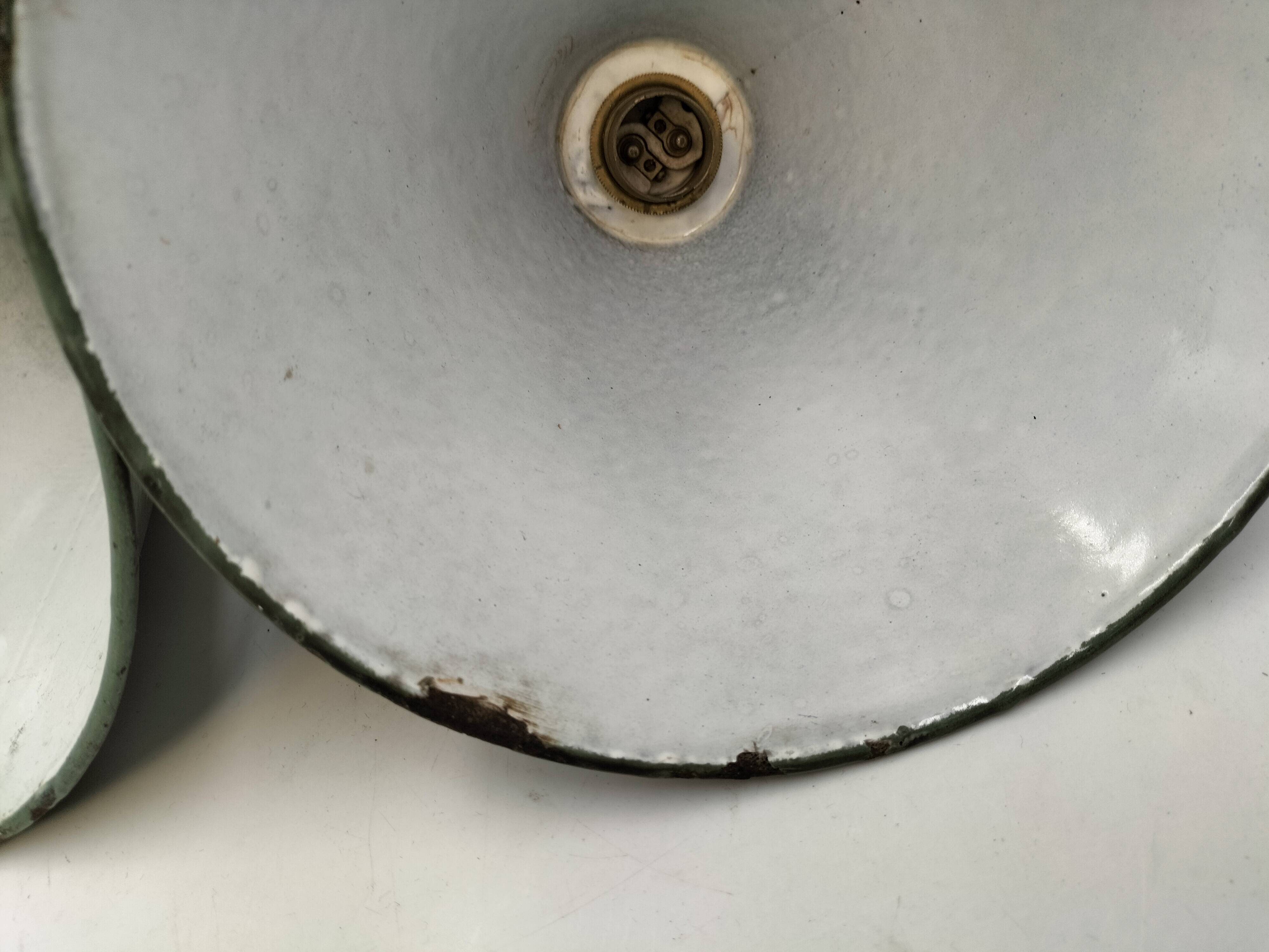 Enamelled sheet metal cone pendants