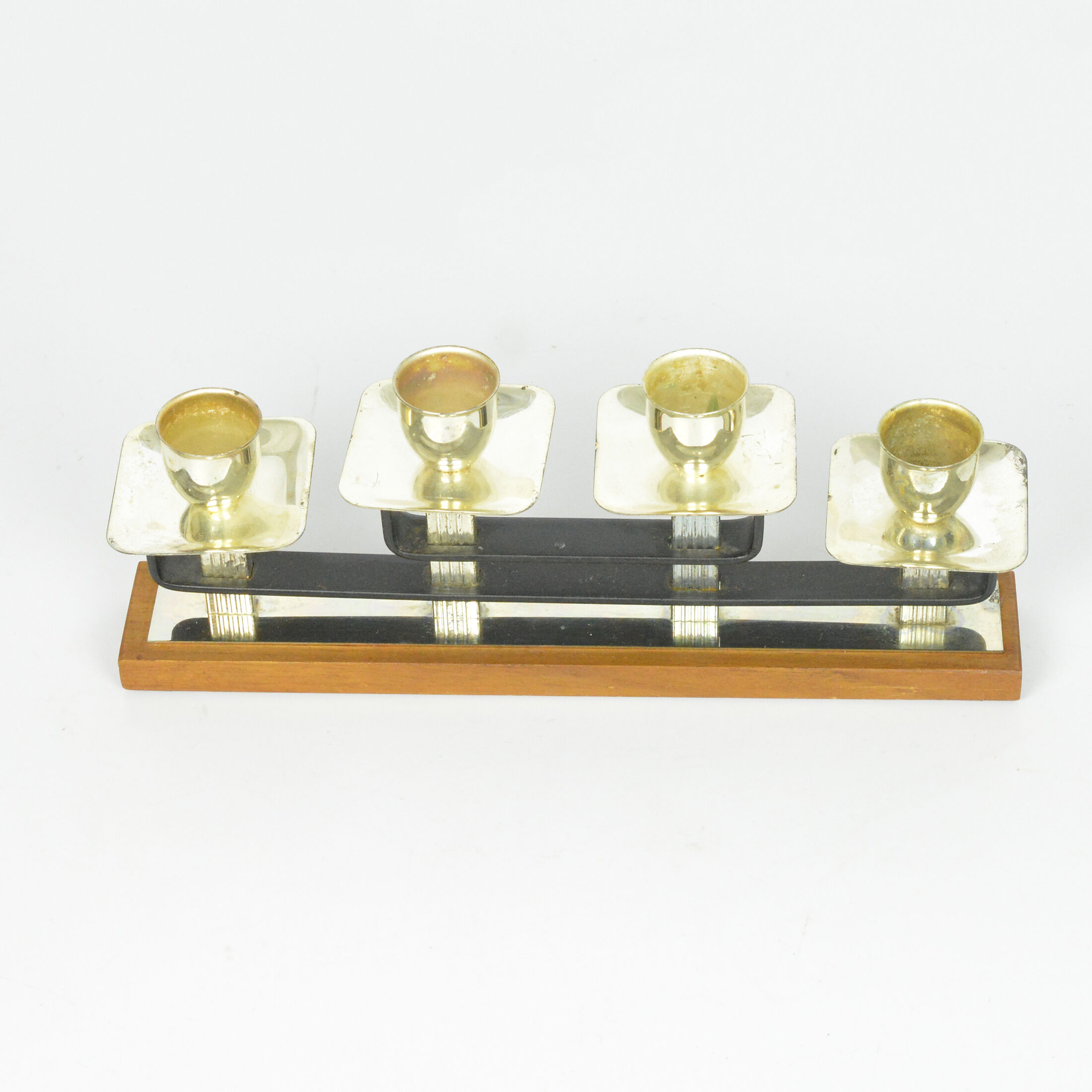 1930s art deco teak candlestick, Austria