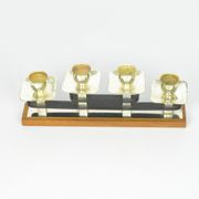 1930s art deco teak candlestick, Austria