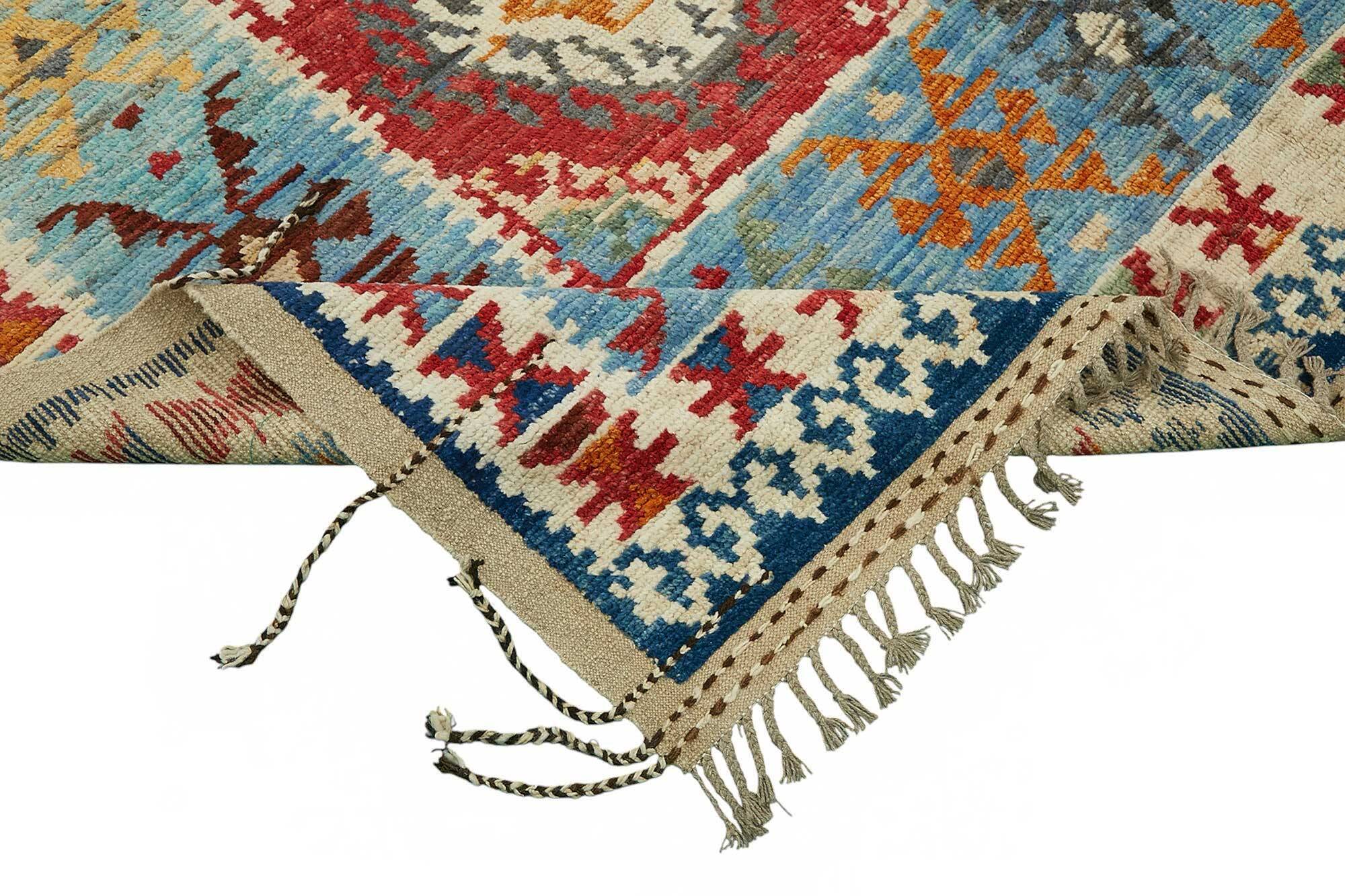 Hand-Knotted Tribal Unique 244 cm x 295 cm Multicolor Wool Carpet