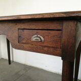 Bureau chêne, 2 tiroirs.