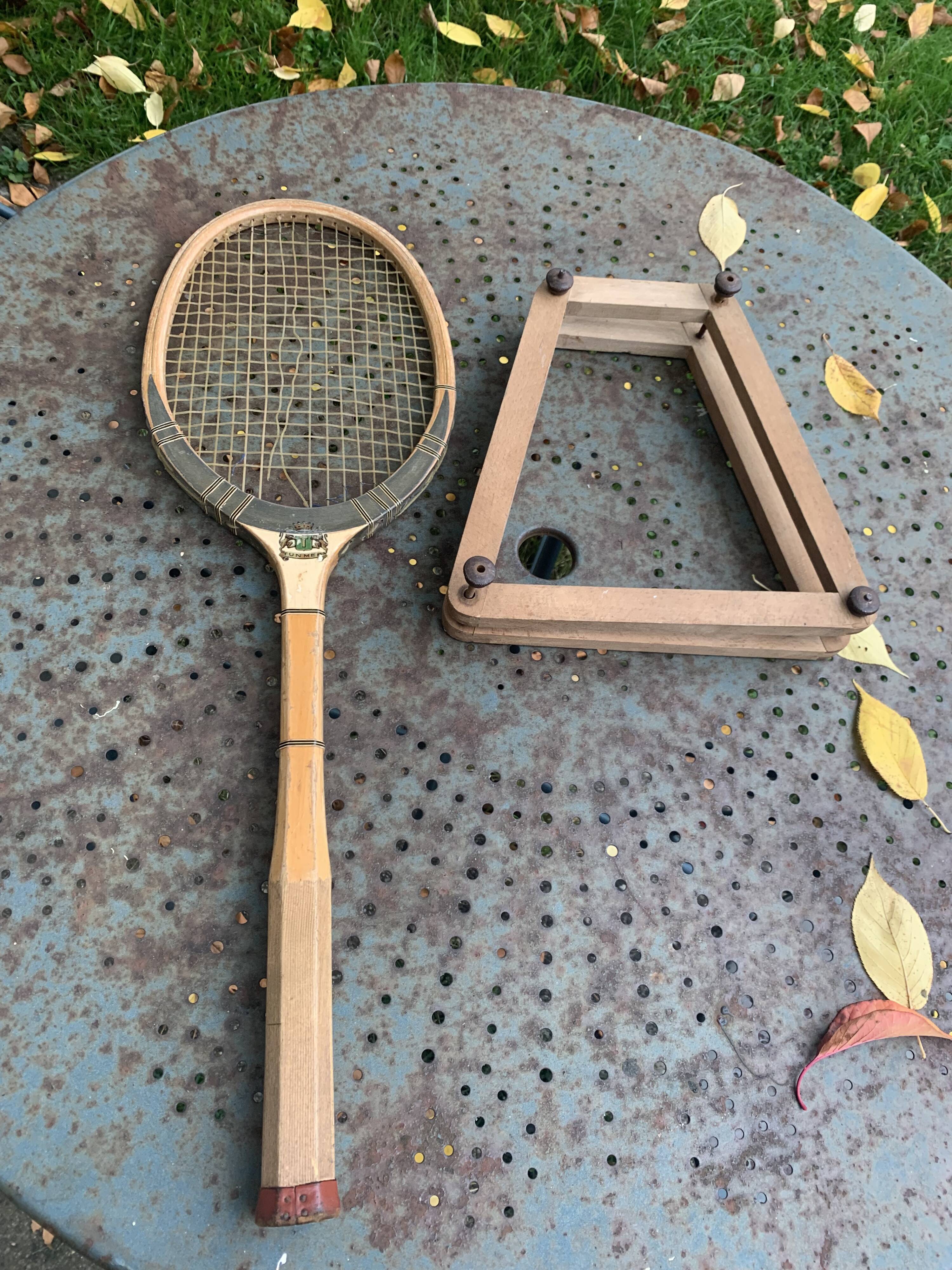 Tunmer special wooden tennis racket, vintage and collector wooden frame screen protector