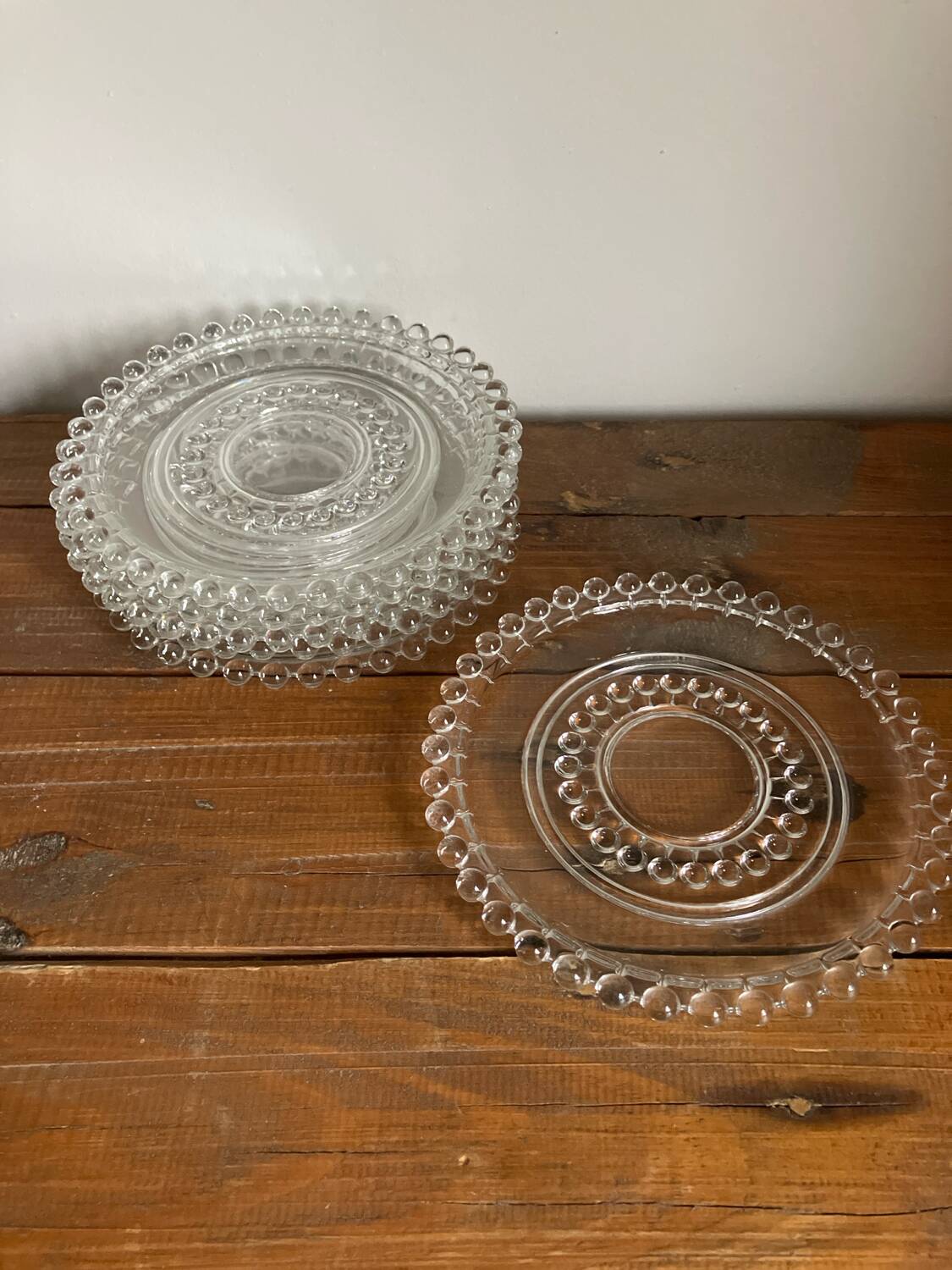 6 glass dessert plates