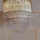 Crystal and brass cascade pendant chandelier