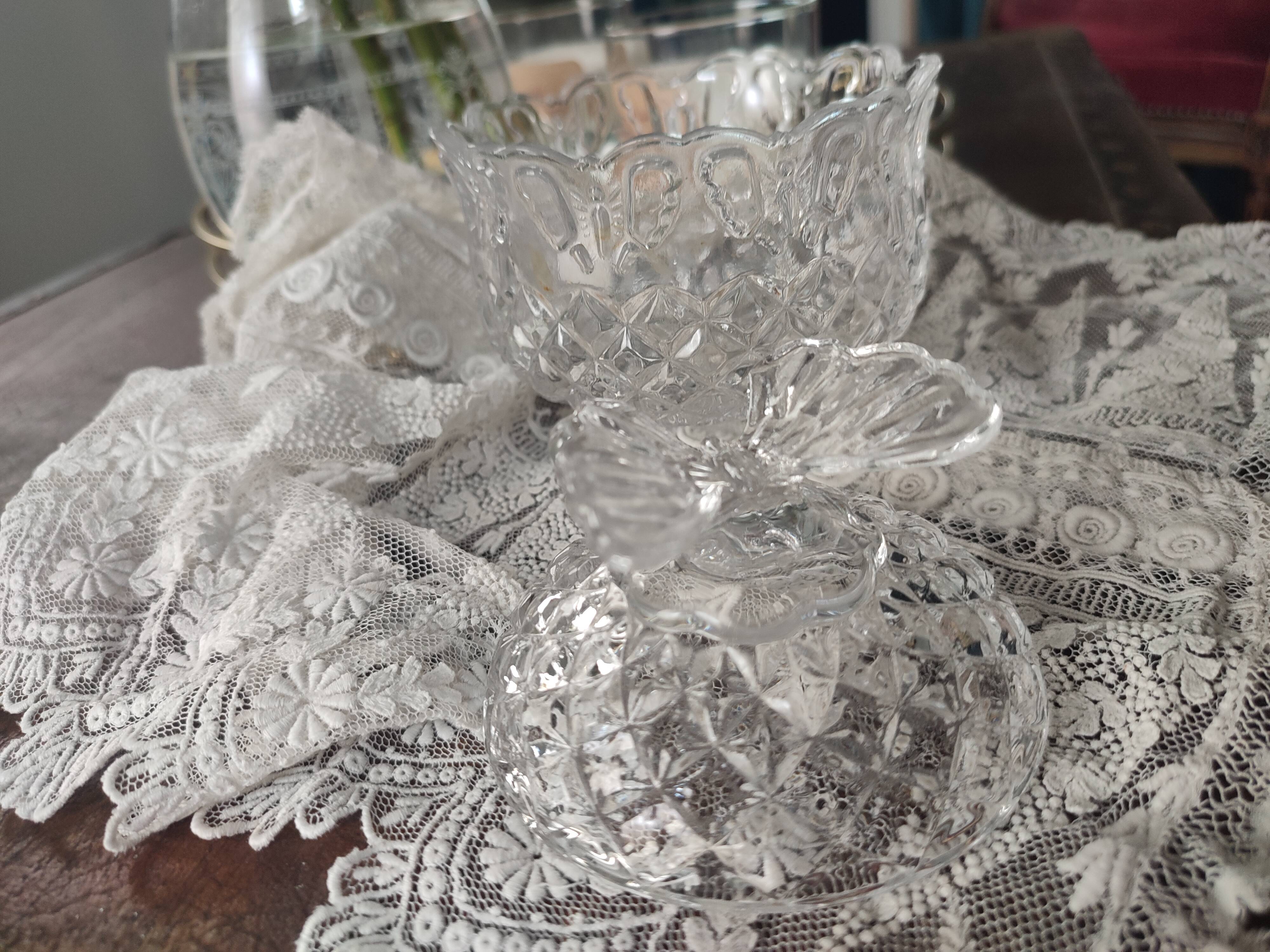 Butterfly crystal glass candy box