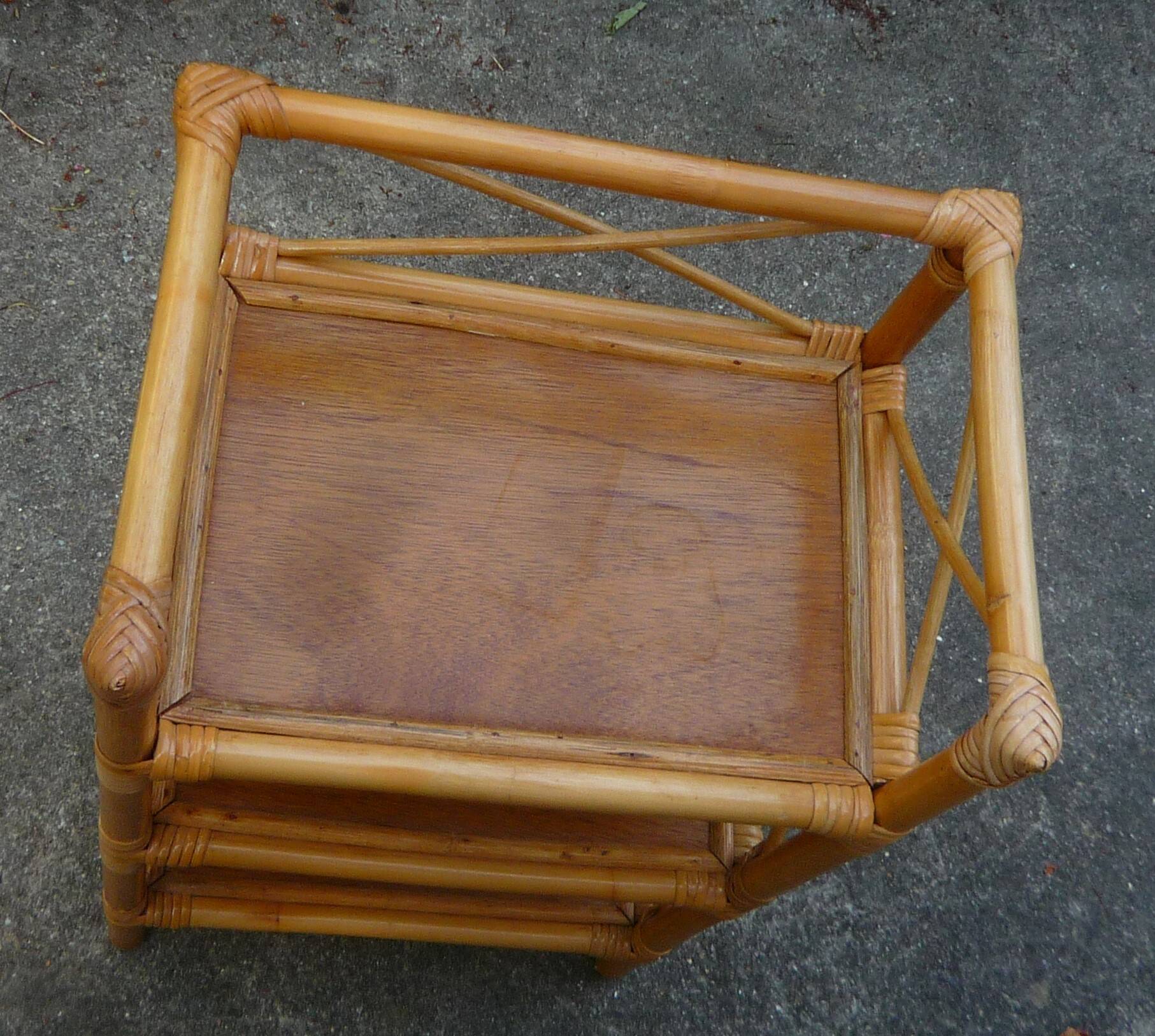 Small rattan shelf, 3 shelves, vintage