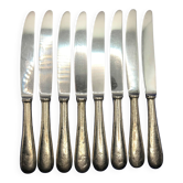 Set of 8 small silver-plated Chambly Navy knives