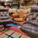 Scandinavian tilting and rotating armchair