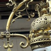Grand antique chandelier in Gothic style.
