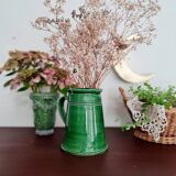 Green glazed terracotta pitcher