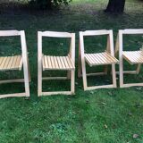 Series of 4 folding chairs