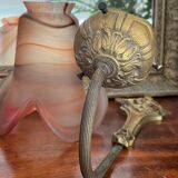 Old wall lamp in gilded bronze and tulip glass paste Art Nouveau