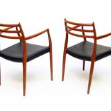 Set of Four 1950s Danish Model 62 and Model 78 Dining Chairs by Niels Molle