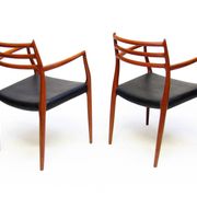 Set of Four 1950s Danish Model 62 and Model 78 Dining Chairs by Niels Molle