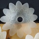 Set of 3 Art Deco glass paste pendant lights